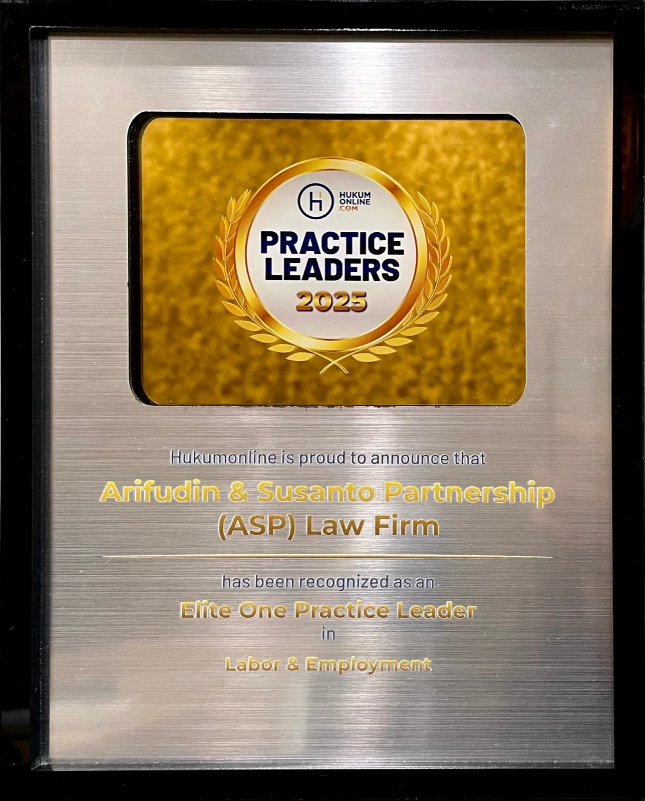 ASP award trophy